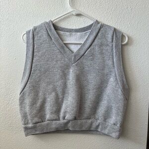 Los Angeles Apparel HEAVY FLEECE CROPPED V-NECK VEST (PIECE DYE)